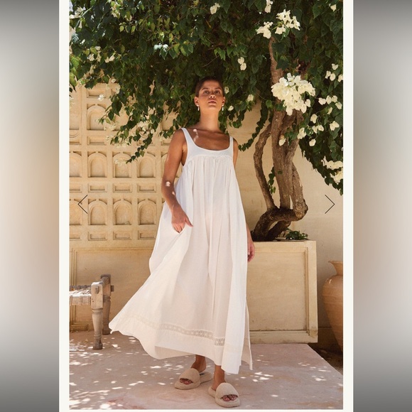 NWT - Piyama Giselle Lounge Dress Cotton Modal Off White (sold out on piyama!) - Picture 4 of 7